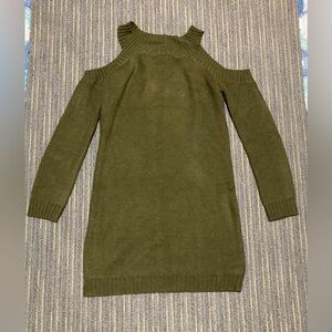 Vine & Love Off-Shoulder Olive Sweater